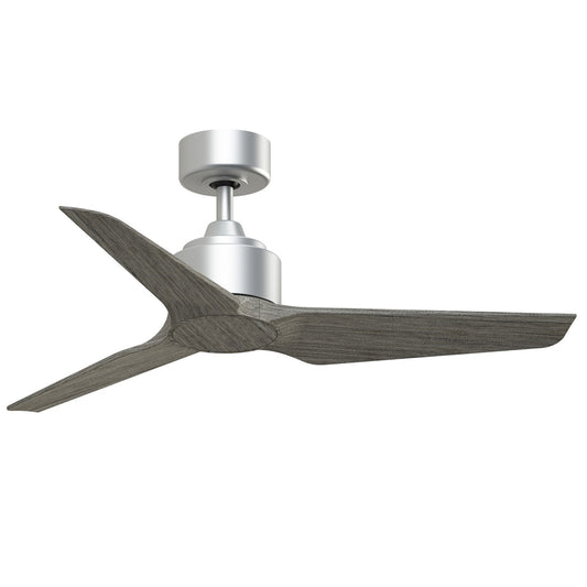 Fanimation TriAire Custom 44in Smart Ceiling Fan | Silver and Weathered Wood Composite Blades | Indoor & Outdoor Wet Rated | Model FPD8514SLW-44WEW
