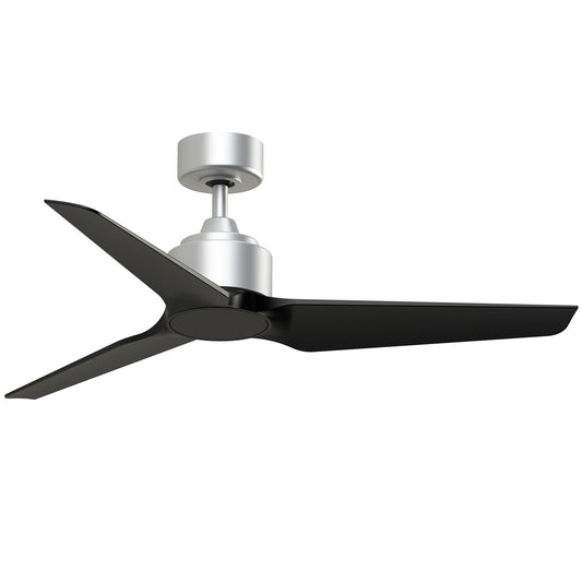 Fanimation TriAire Custom 48in Smart Ceiling Fan | Silver and Black Composite Blades | Indoor & Outdoor Wet Rated | Model FPD8514SLW-48BLW