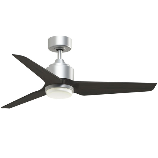 Fanimation TriAire Custom 48in 1-Light Smart Ceiling Fan | Silver and Dark Walnut Composite Blades | Indoor & Outdoor | Model FPD8514SLW-48DWAW-LK