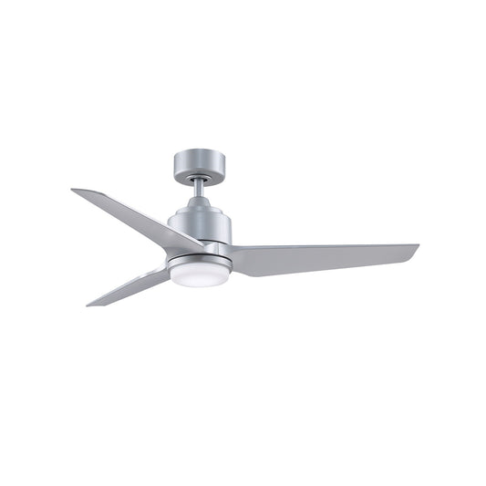 Fanimation TriAire Custom 48in 1-Light Ceiling Fan | Silver and Opal Frosted Glass | Covered Patio & Living Room | Model FPD8514SLW-48SLW-LK