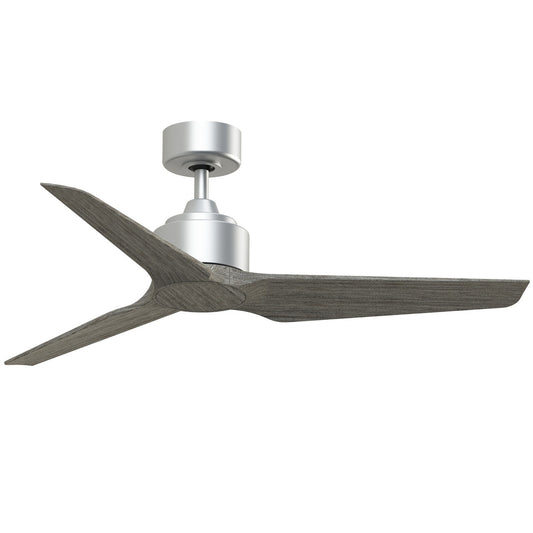 Fanimation TriAire Custom 48in Ceiling Fan | Silver and Weathered Wood | Covered Patio & Living Room | 44 x 44 x 12.92 in | Model FPD8514SLW-48WEW