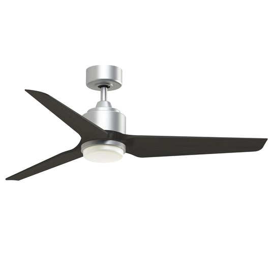 Fanimation TriAire Custom 52in 1-Light Ceiling Fan | Silver and Dark Walnut Composite Blades | Indoor & Outdoor Wet | Model FPD8514SLW-52DWAW-LK