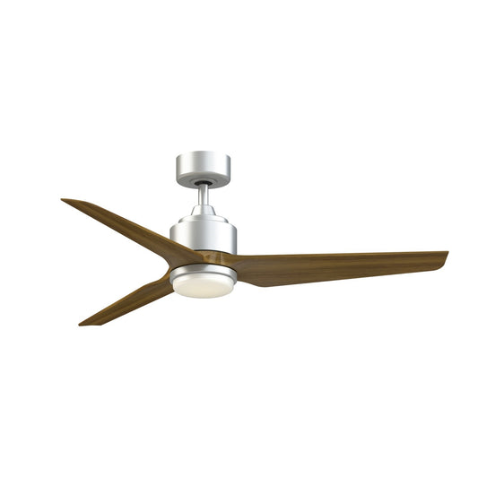 Fanimation TriAire Custom 52in 1-Light Smart Ceiling Fan | Silver and Koa Composite Blades | Indoor & Outdoor Wet Rated | Model FPD8514SLW-52KW-LK