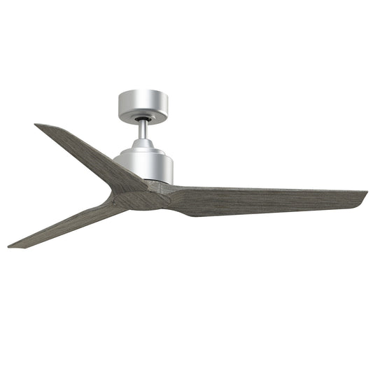 Fanimation TriAire Custom 52in 3-Blade Smart Ceiling Fan | Silver and Weathered Wood Composite | Indoor & Outdoor Wet Rated | Model FPD8514SLW-52WEW