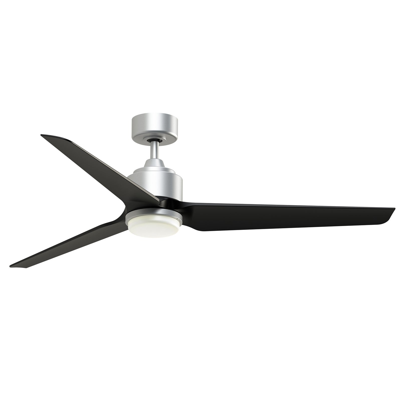 Fanimation TriAire Custom 60in 3-Blade Smart Ceiling Fan with LED Light | Silver and Black Composite | Indoor & Outdoor | Model FPD8514SLW-60BLW-LK