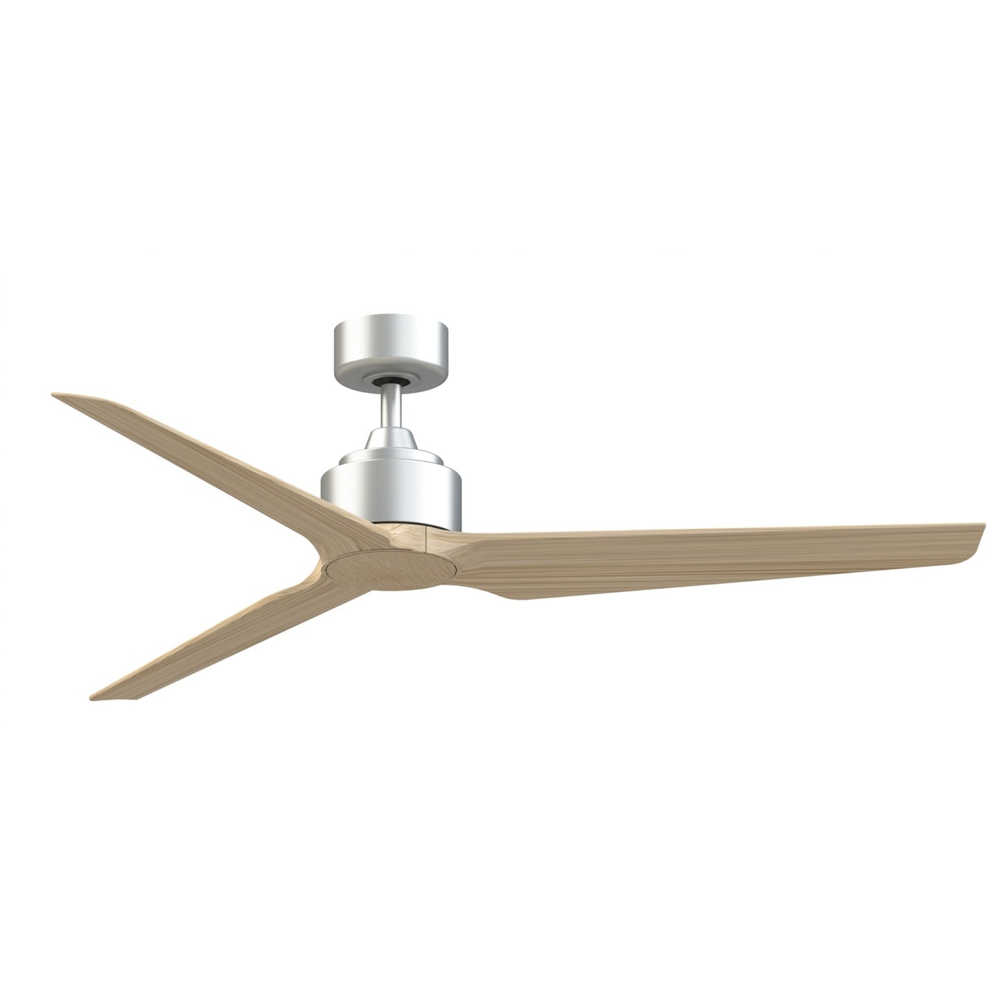Fanimation TriAire Custom 60in 3-Blade Smart Ceiling Fan | Silver and Natural Composite Blades | Wet Rated Indoor & Outdoor | Model FPD8514SLW-60NW