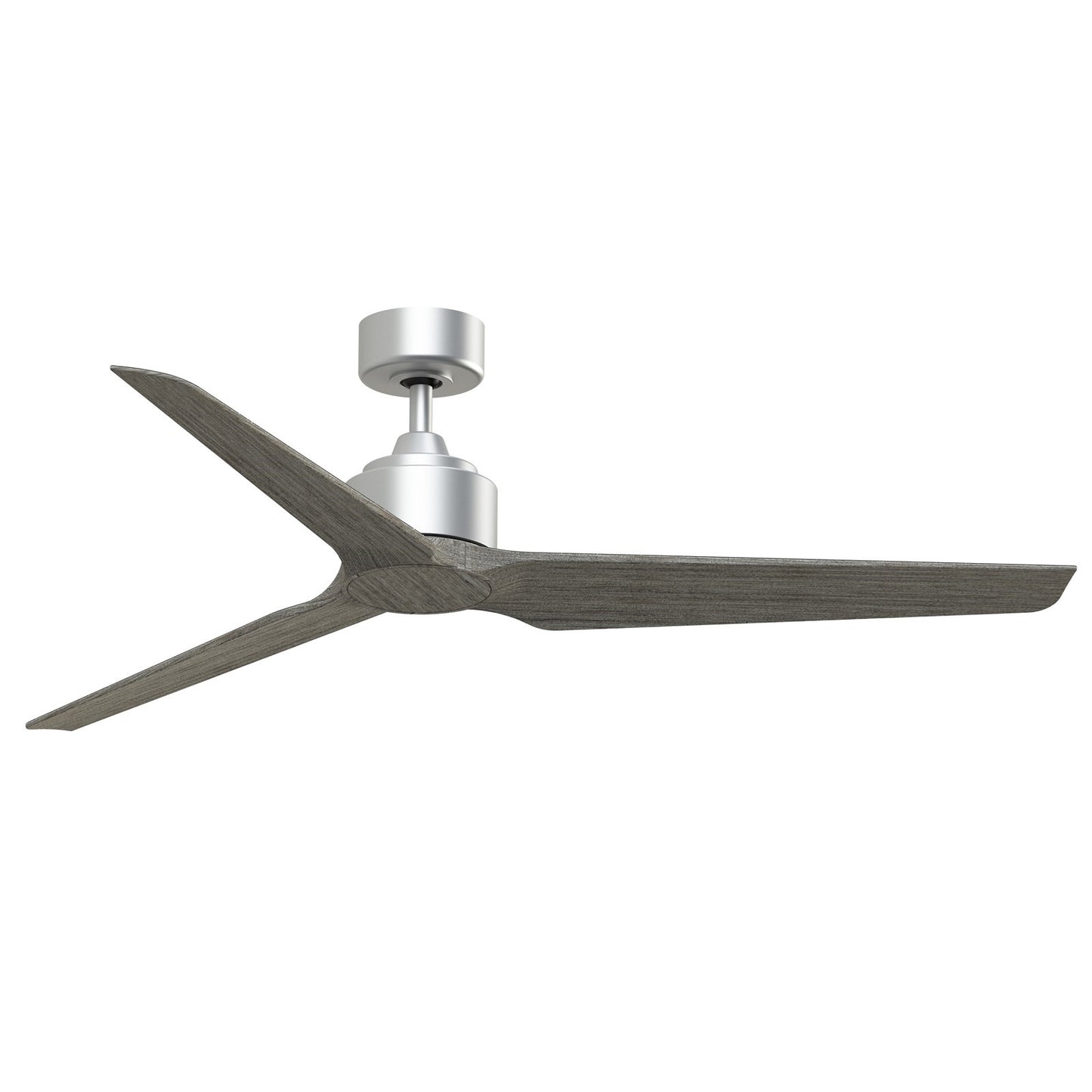 Fanimation TriAire Custom 60in 3-Blade Smart Ceiling Fan | Silver and Weathered Wood Composite | Indoor & Outdoor Wet Rated | Model FPD8514SLW-60WEW