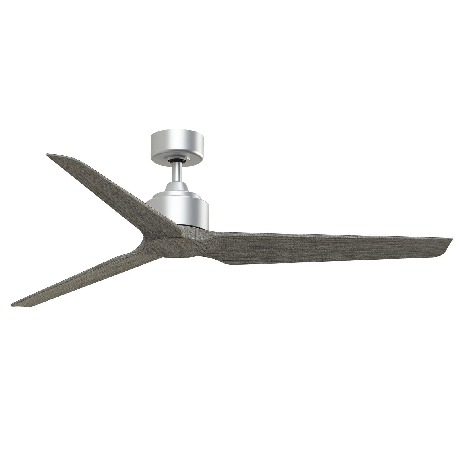 Fanimation TriAire Custom 60in 3-Blade Smart Ceiling Fan | Silver and Weathered Wood Composite | Indoor & Outdoor Wet Rated | Model FPD8514SLW-60WEW