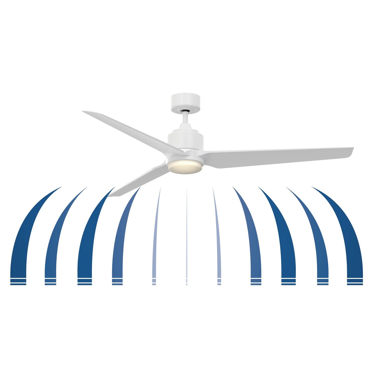 Fanimation TriAire Custom 64in 3-Blade Ceiling Fan | Modern Black and Black Composite Blades | Covered Patio & Large Living | Model FPD8515BLW-64BLW
