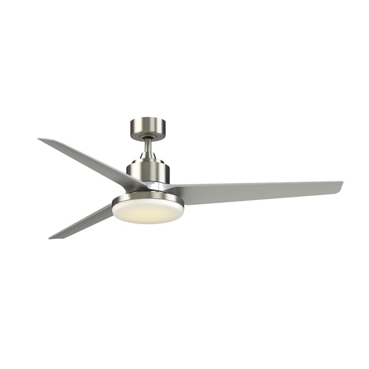 Fanimation TriAire Custom 64in 1-Light Ceiling Fan | Modern Black with Silver Blades and Opal Frosted Glass | Indoor | Model FPD8515BLW-64SLW-12LK