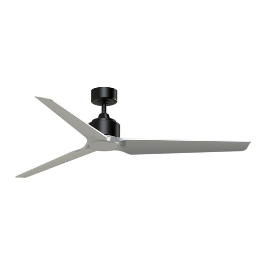 Fanimation TriAire Custom 64in Ceiling Fan | Modern Black with Silver Composite Blades | Indoor & Outdoor Wet Rated | Model FPD8515BLW-64SLW