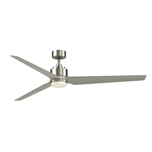 Fanimation TriAire Custom 72in 3-Blade Smart Ceiling Fan w/ LED Light | Black and Brushed Nickel Composite | Patio | Model FPD8515BLW-72BNW-LK