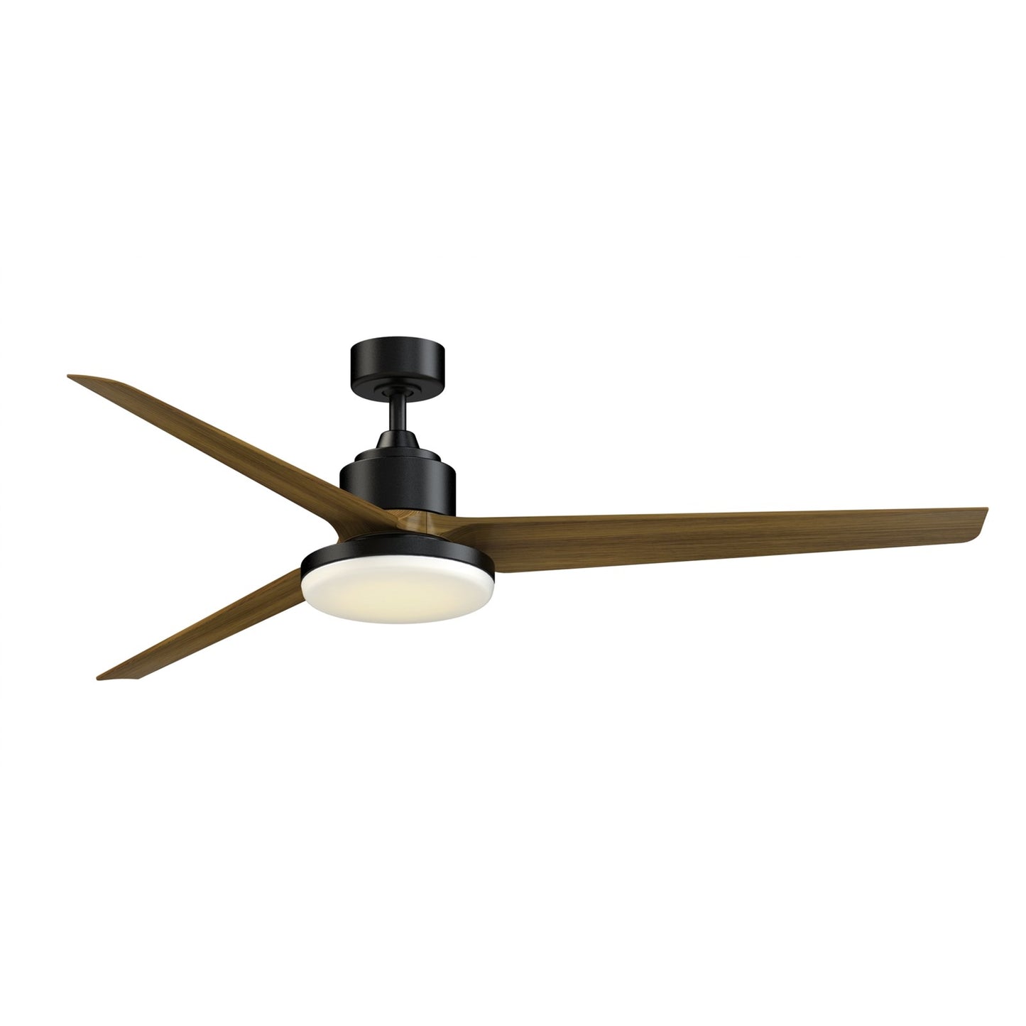 Fanimation TriAire Custom 72in 1-Light Ceiling Fan | Modern Black and Koa Composite Blades | Indoor & Covered Patio | Model FPD8515BLW-72KW-12LK