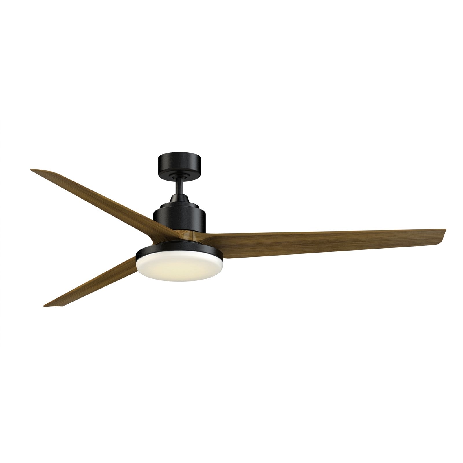 Fanimation TriAire Custom 72in 1-Light Ceiling Fan | Modern Black and Koa Composite Blades | Indoor & Covered Patio | Model FPD8515BLW-72KW-12LK