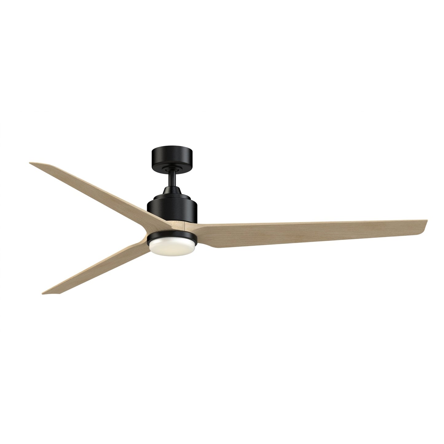 Fanimation TriAire Custom 72in 1-Light Ceiling Fan | Modern Black and Natural Composite Blades | Living Room & Covered | Model FPD8515BLW-72NW-LK