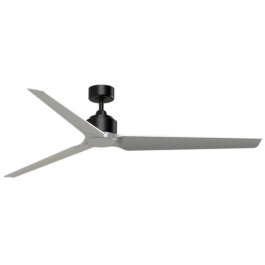 Fanimation TriAire Custom 72in Ceiling Fan | Modern Black and Silver Composite Blades | Living Room & Covered Patio | Model FPD8515BLW-72SLW