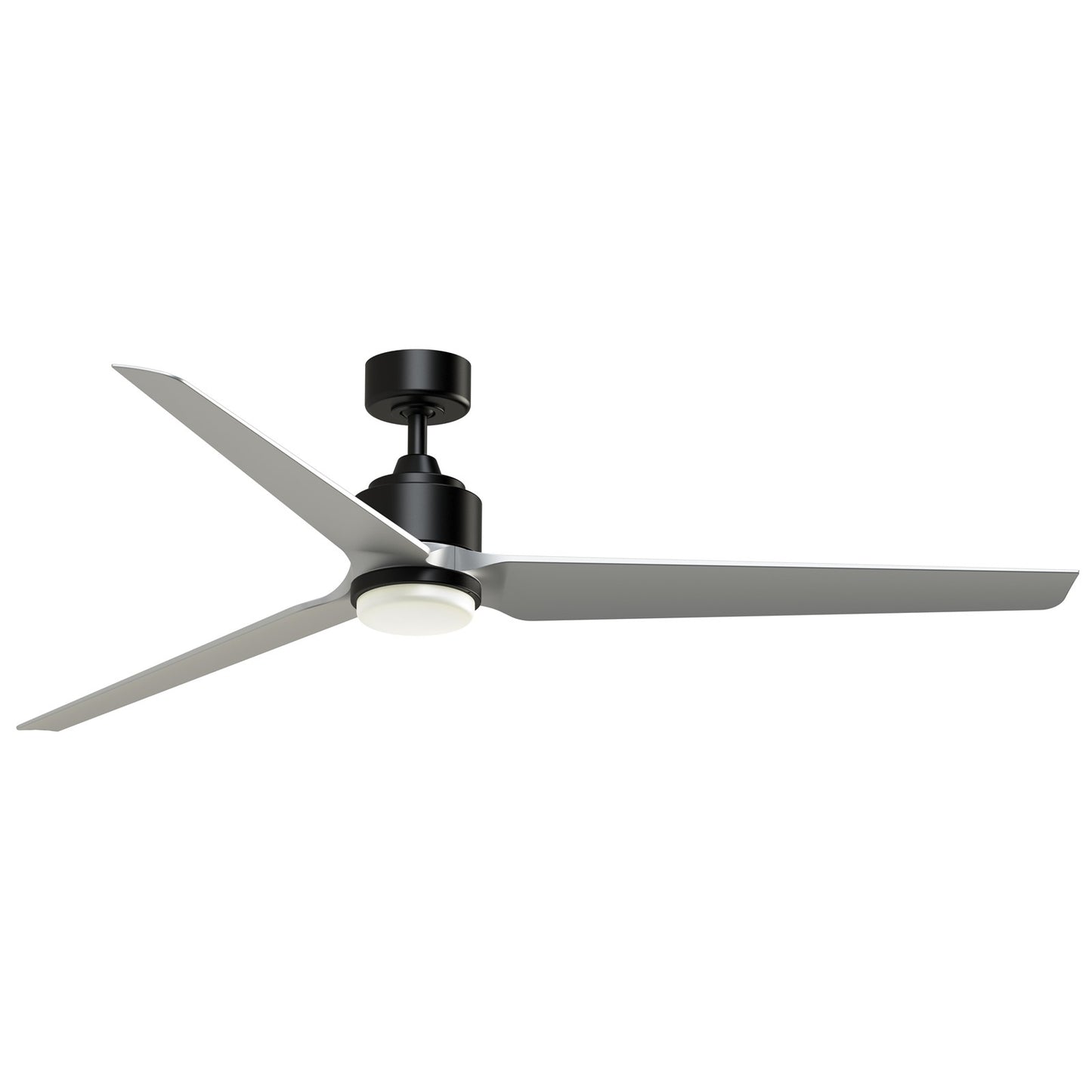 Fanimation TriAire Custom 72in 1-Light Ceiling Fan | Modern Black and Silver Composite Blades | Living Room & Covered | Model FPD8515BLW-72SLW-LK