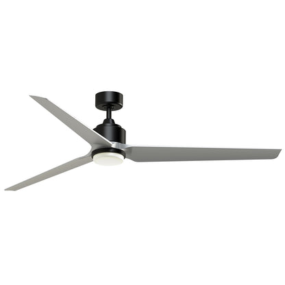 Fanimation TriAire Custom 72in 1-Light Ceiling Fan | Modern Black and Silver Composite Blades | Living Room & Covered | Model FPD8515BLW-72SLW-LK