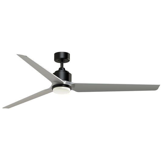 Fanimation TriAire Custom 72in 1-Light Ceiling Fan | Modern Black and Silver Composite Blades | Living Room & Covered | Model FPD8515BLW-72SLW-LK