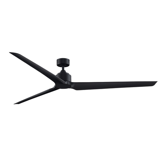 Fanimation TriAire Custom 84in 1-Light Smart Ceiling Fan | Modern Black and Opal Frosted Glass | Covered Patio & Large | Model FPD8515BLW-84BLW-LK