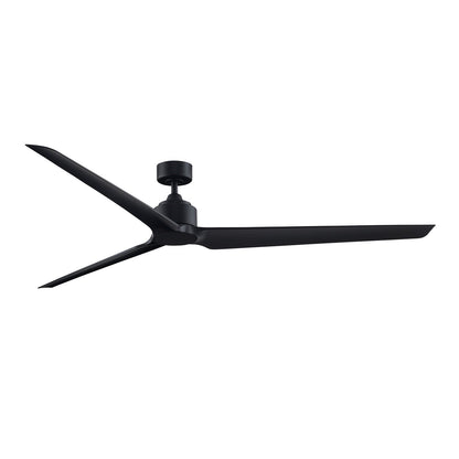 Fanimation TriAire Custom 84in 1-Light Smart Ceiling Fan | Modern Black and Opal Frosted Glass | Covered Patio & Large | Model FPD8515BLW-84BLW-LK