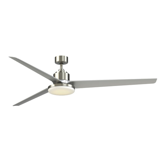 Fanimation TriAire Custom 84in 3-Blade Smart Ceiling Fan with 12in LED Light Kit | Black and Silver Composite | Patios | Model FPD8515BLW-84SLW-12LK