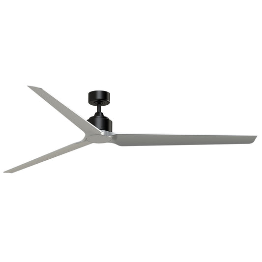 Fanimation TriAire Custom 84in 3-Blade Smart Ceiling Fan | Black and Silver Composite | Patios, Pergolas & Large Rooms | Model FPD8515BLW-84SLW