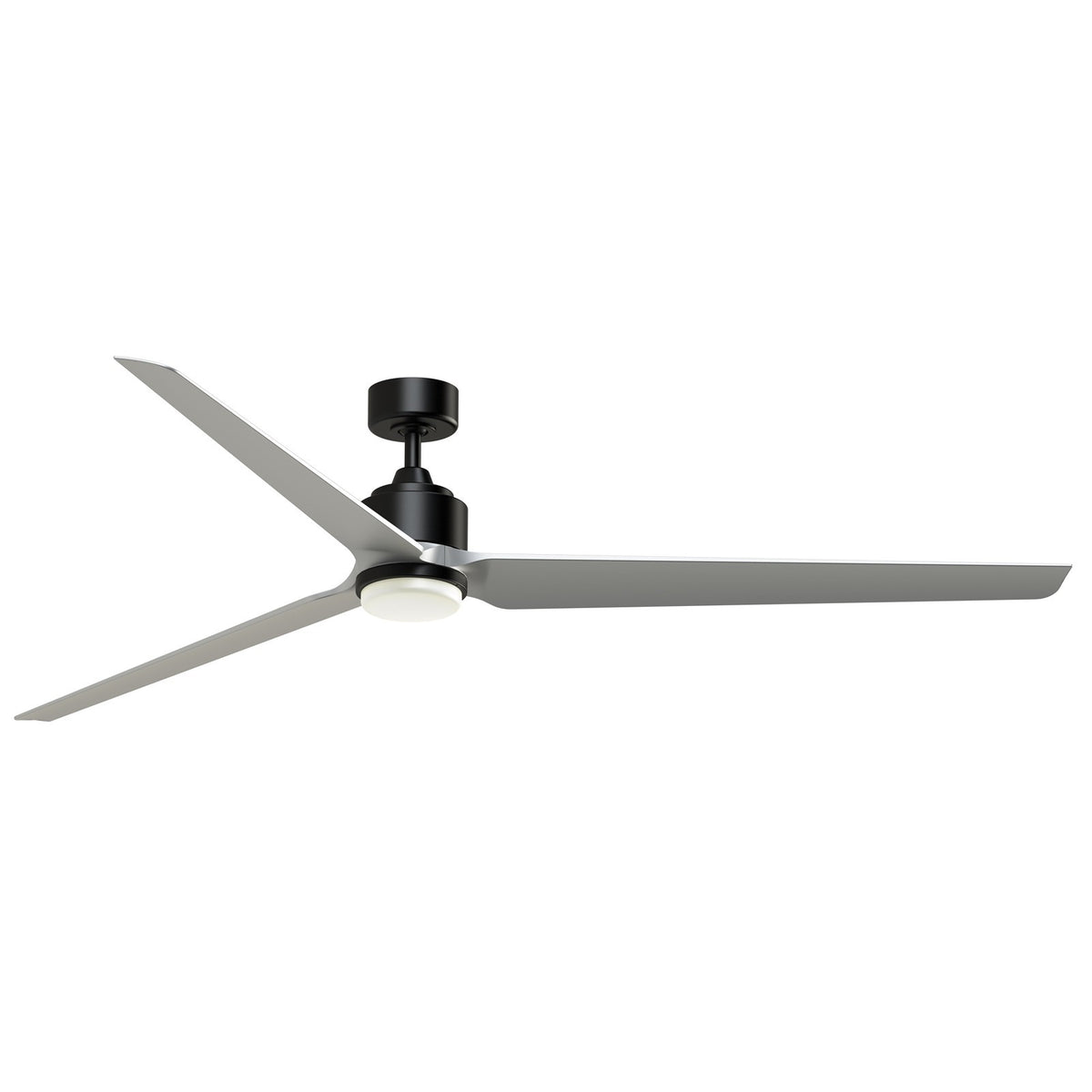 Fanimation TriAire Custom 84in 3-Blade Smart Ceiling Fan with LED Light Kit | Black and Silver Composite | Patios | Model FPD8515BLW-84SLW-LK
