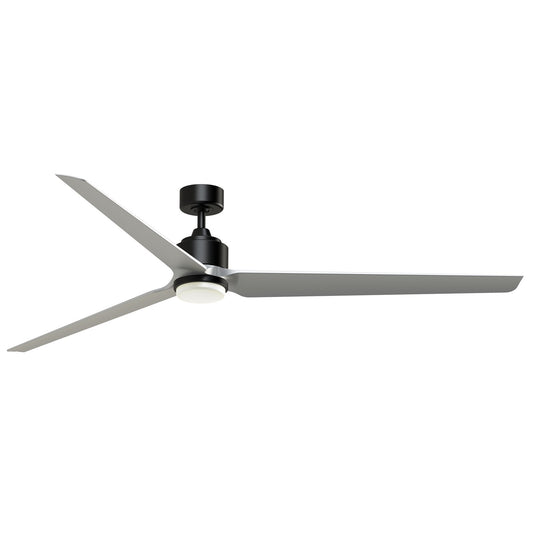 Fanimation TriAire Custom 84in 3-Blade Smart Ceiling Fan with LED Light Kit | Black and Silver Composite | Patios | Model FPD8515BLW-84SLW-LK