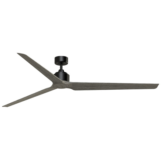 Fanimation TriAire Custom 84in 3-Blade Smart Ceiling Fan | Black and Weathered Wood Composite | Patios, Pergolas & Large | Model FPD8515BLW-84WEW