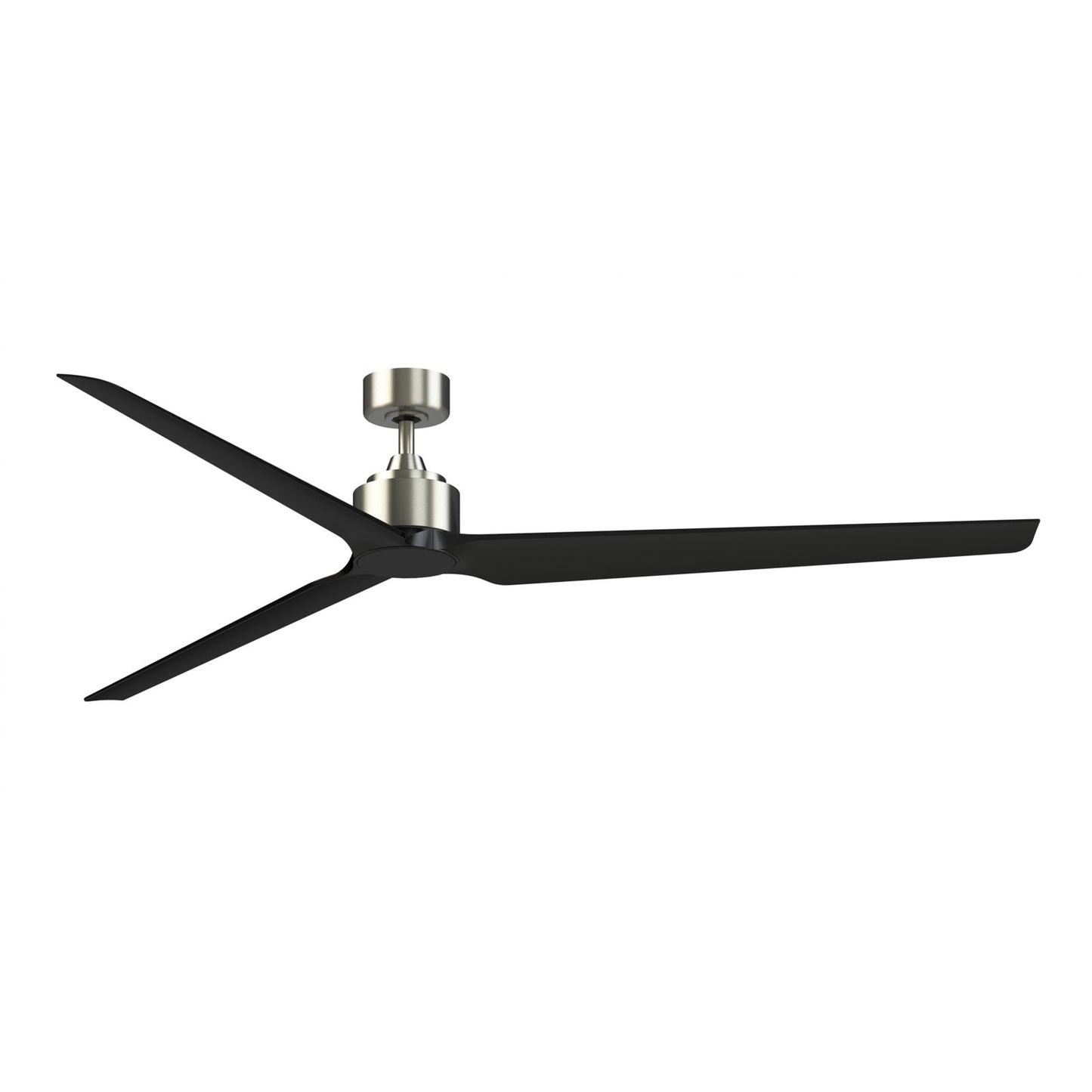 Fanimation TriAire Custom 84in Smart Ceiling Fan | Modern Brushed Nickel and Black Blades | Covered Patio & Great Room | Model FPD8515BN-84BLW