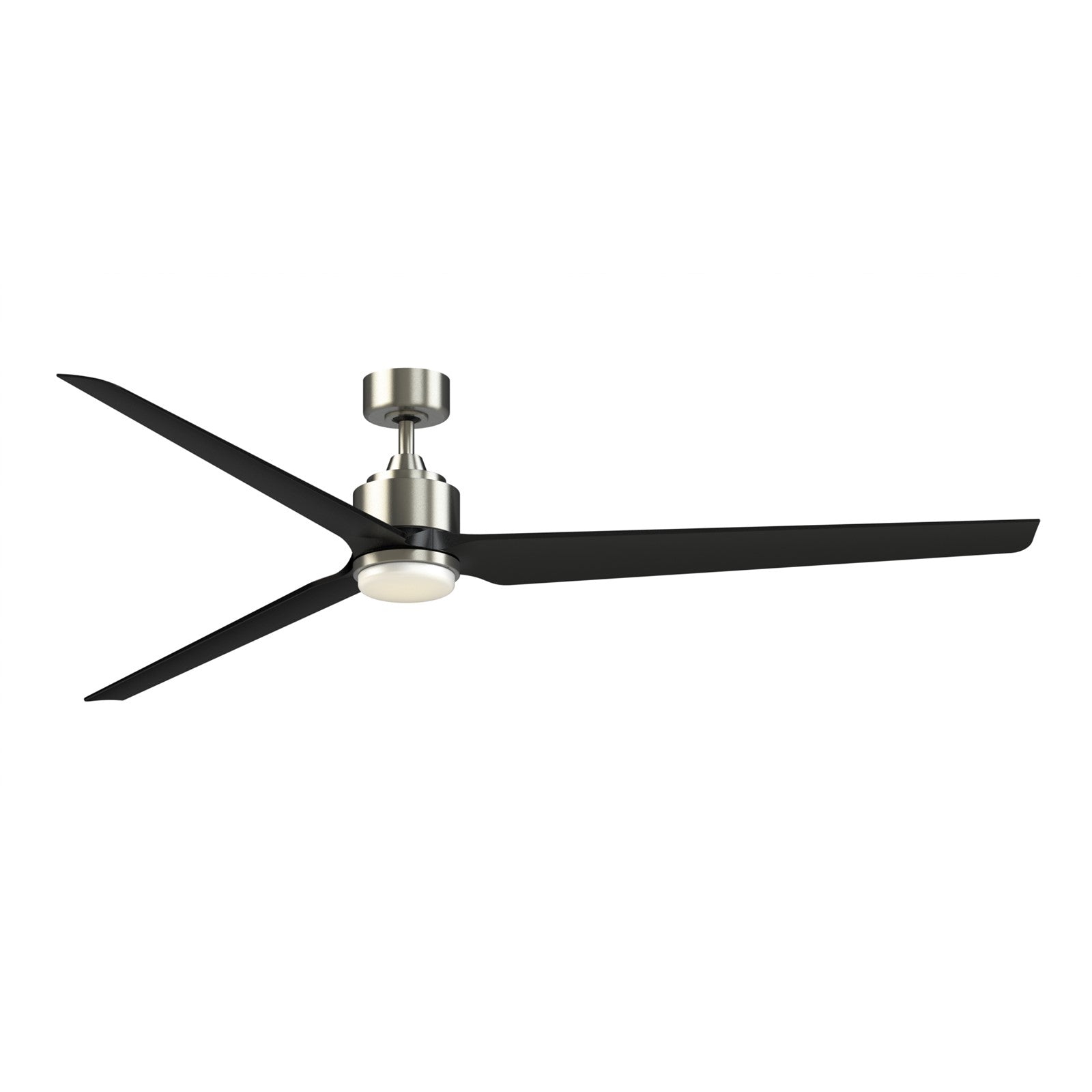 Fanimation TriAire Custom 84in 1-Light Smart Ceiling Fan | Modern Brushed Nickel and Black Blades | Covered Patio & Great | Model FPD8515BN-84BLW-LK