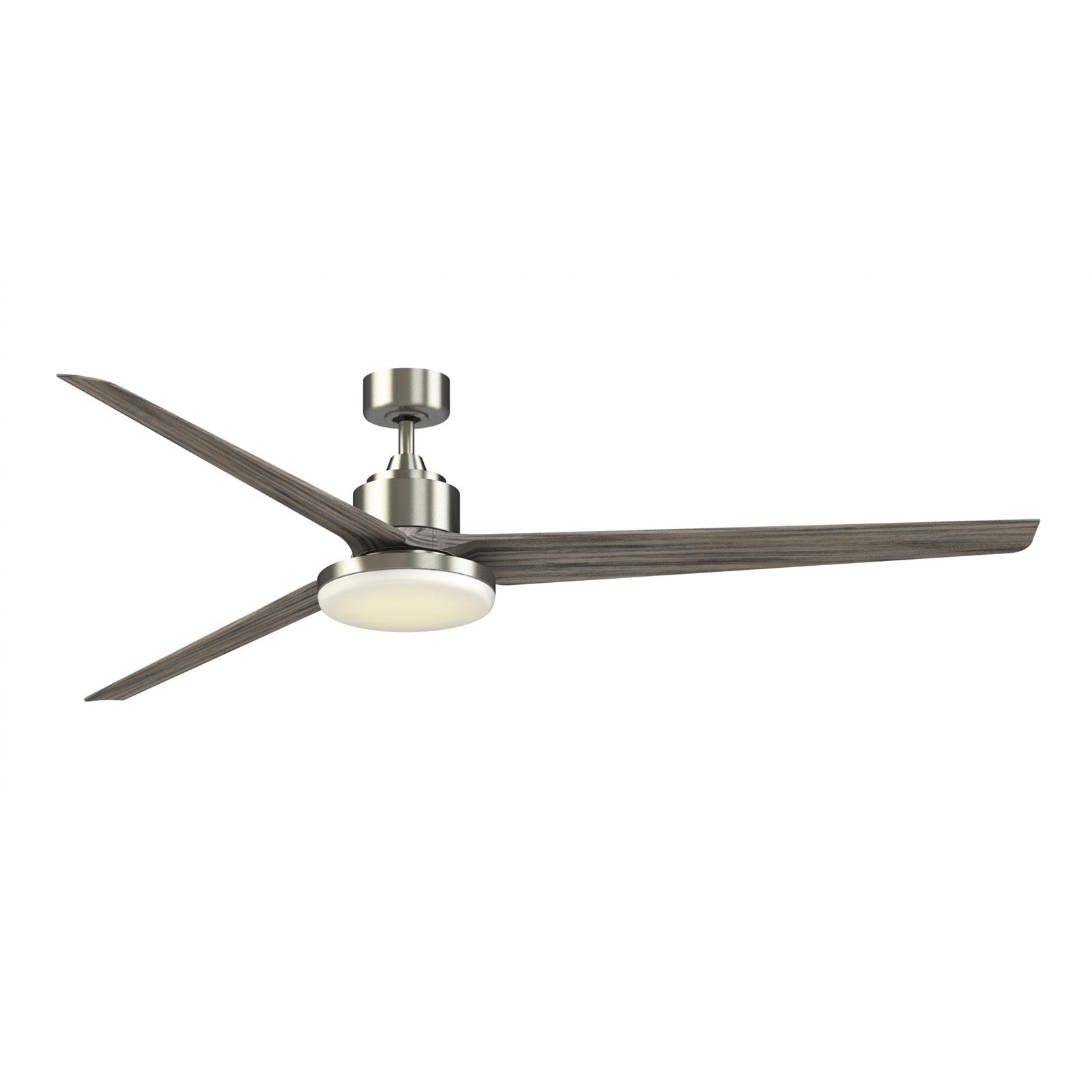 Fanimation TriAire Custom 84in 1-Light Smart Ceiling Fan | Brushed Nickel and Weathered Wood Composite Blades | Covered | Model FPD8515BN-84WEW-12LK