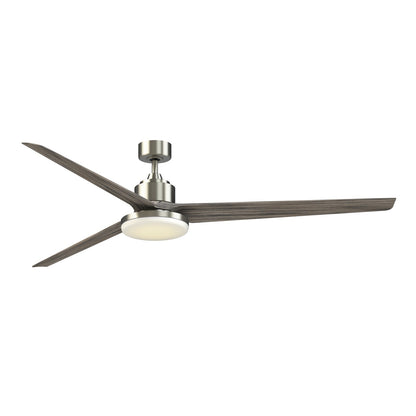 Fanimation TriAire Custom 84in 1-Light Smart Ceiling Fan | Brushed Nickel and Weathered Wood Composite Blades | Covered | Model FPD8515BN-84WEW-12LK