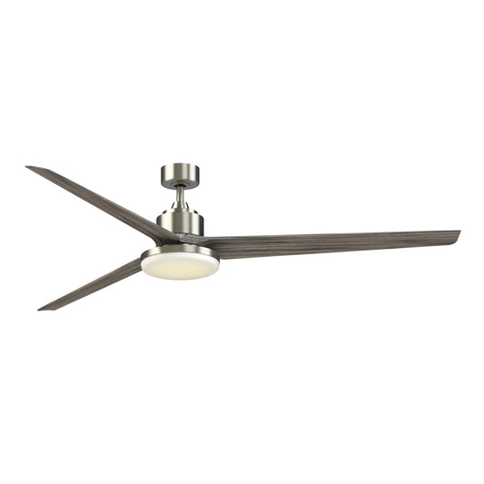 Fanimation TriAire Custom 84in 1-Light Smart Ceiling Fan | Brushed Nickel and Weathered Wood Composite Blades | Covered | Model FPD8515BN-84WEW-12LK