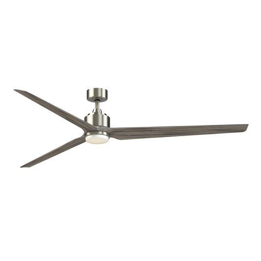 Fanimation TriAire Custom 84in 1-Light Smart Ceiling Fan | Brushed Nickel and Weathered Wood Composite | Covered Patio | Model FPD8515BN-84WEW-LK