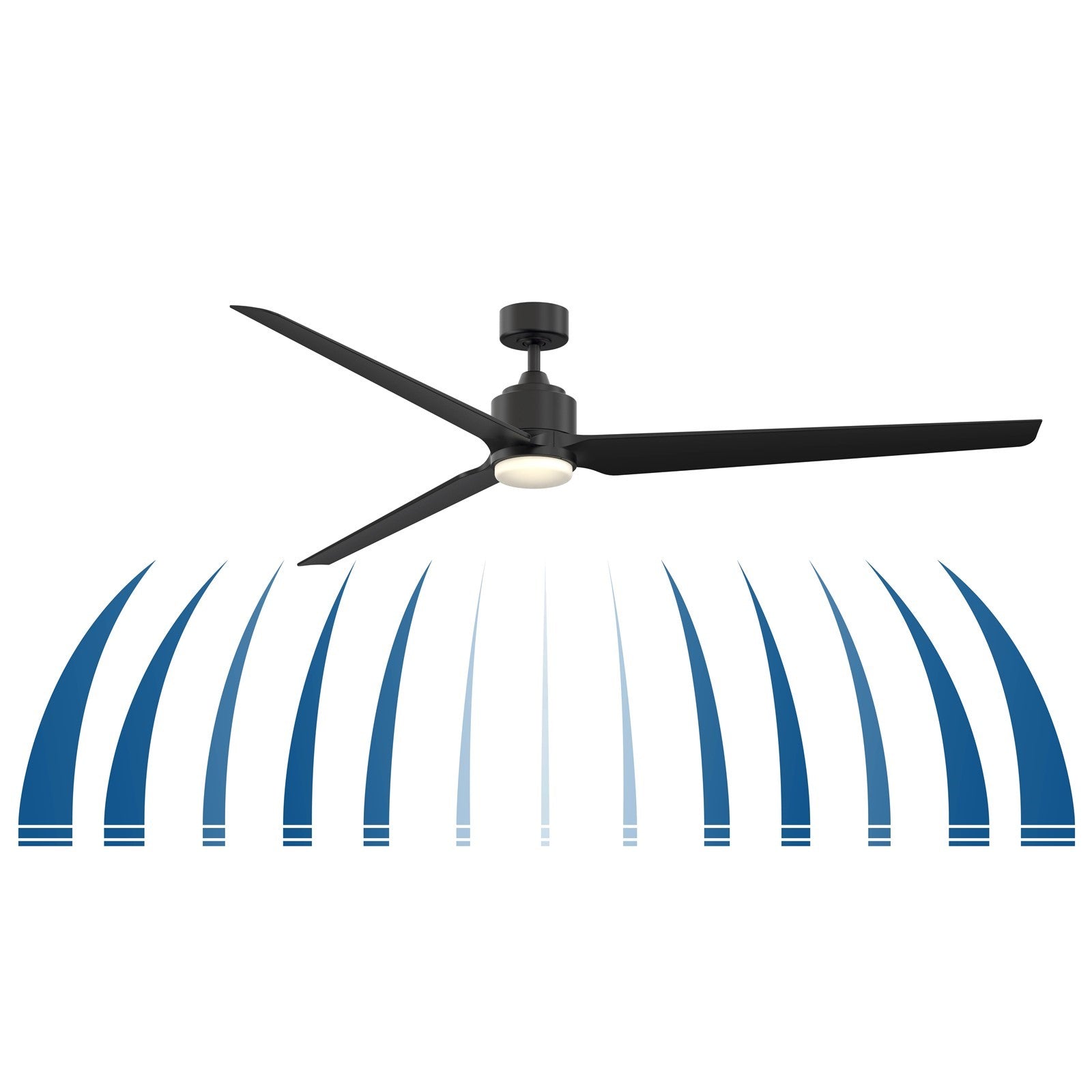 Fanimation TriAire Custom 64in Smart Ceiling Fan with LED Light Kit | Brushed Satin Brass and Dark Walnut Composite | Model FPD8515BS-64DWAW-LK
