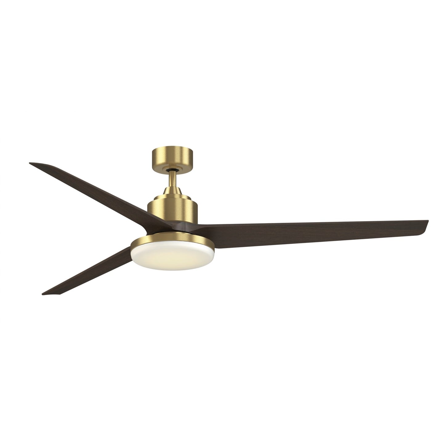Fanimation TriAire Custom 72in 1-Light Smart Ceiling Fan | Brushed Satin Brass and Dark Walnut Composite | Covered | Model FPD8515BS-72DWAW-12LK
