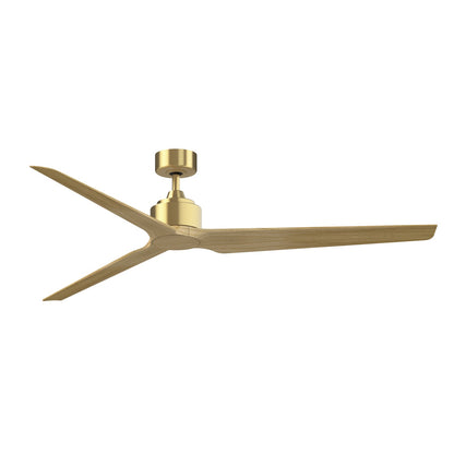 Fanimation TriAire Custom 72in 3-Light Ceiling Fan | Brushed Satin Brass and Dark Walnut Composite Blades | Covered Patio | Model FPD8515BS-72NW