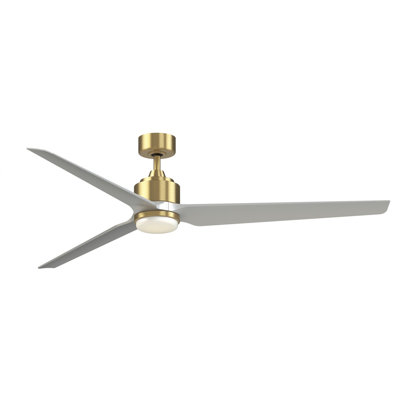 Fanimation TriAire Custom 72in 1-Light Ceiling Fan | Brushed Satin Brass and Dark Walnut Composite Blades | Covered Patio | Model FPD8515BS-72SLW-LK