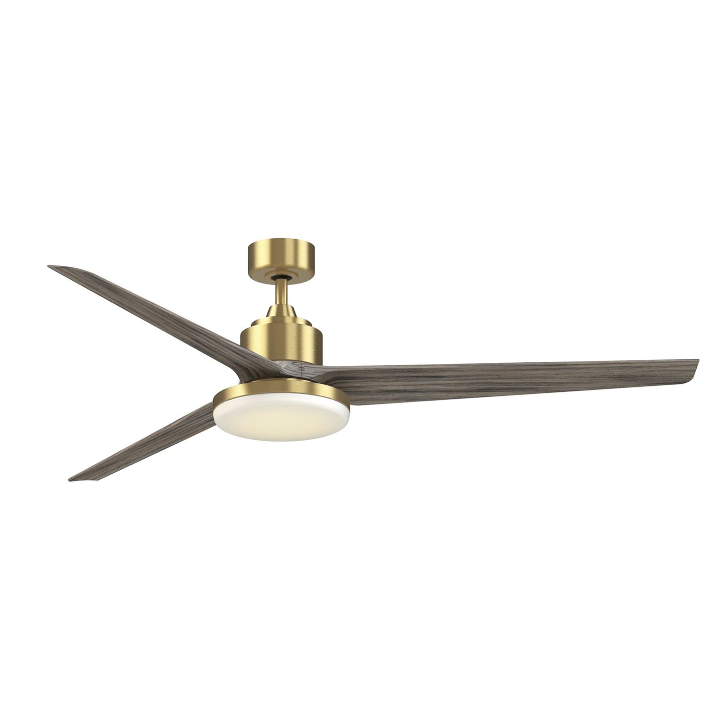 Fanimation TriAire Custom 72in 1-Light Ceiling Fan | Brushed Satin Brass and Weathered Wood Composite Blades | Covered | Model FPD8515BS-72WEW-12LK