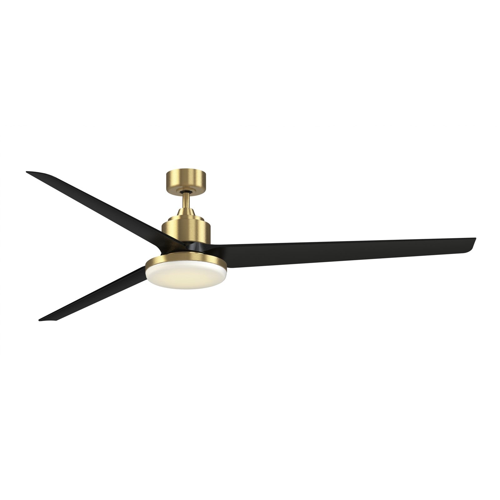 Fanimation TriAire Custom 84in Smart Ceiling Fan with 12in LED Light Kit | Brushed Satin Brass and Black Composite | Model FPD8515BS-84BLW-12LK