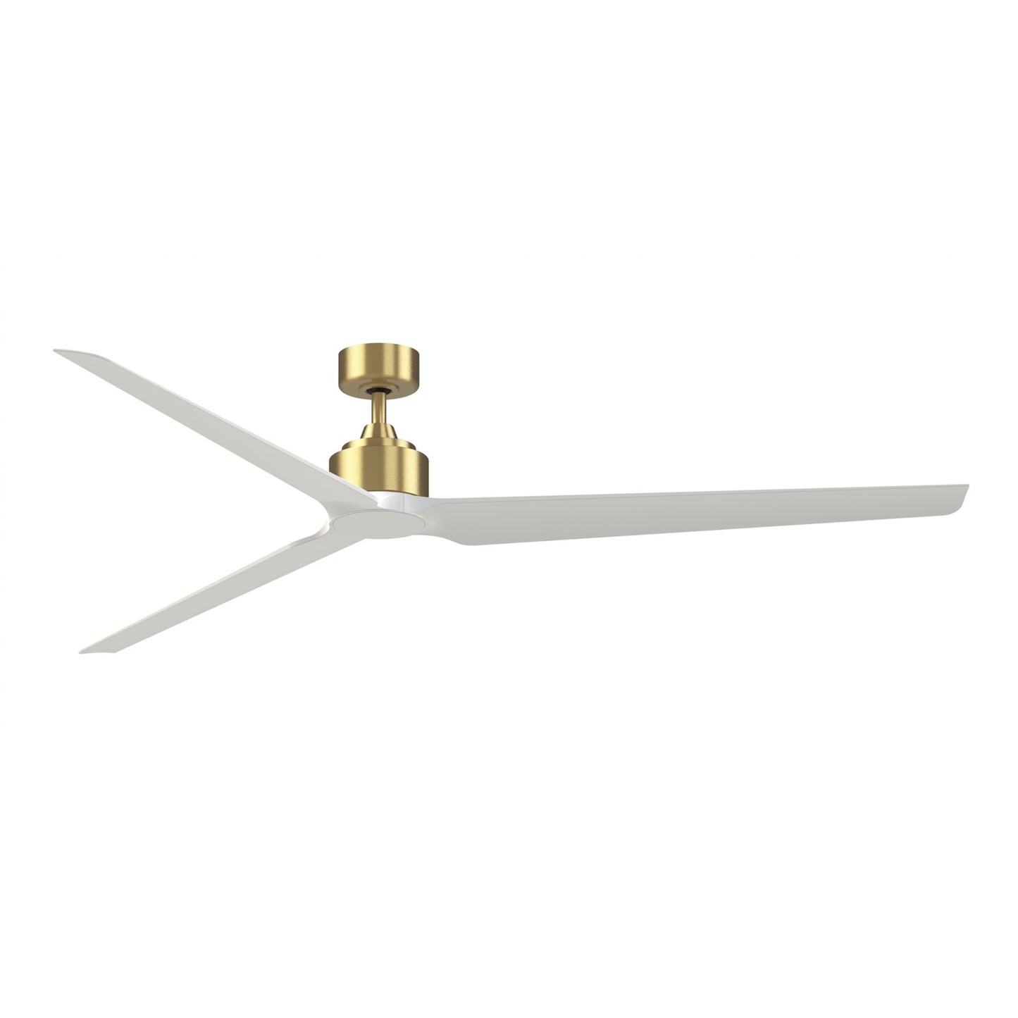 Fanimation TriAire Custom 84in 3-Blade Smart Ceiling Fan | Brushed Satin Brass and Matte White Composite | Covered Patio | Model FPD8515BS-84MWW
