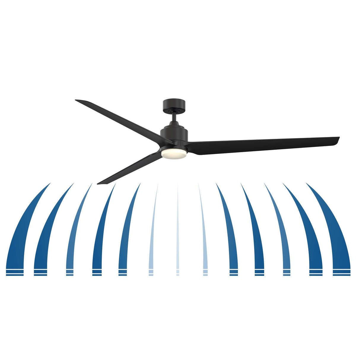 Fanimation TriAire Custom 84in 1-Light Ceiling Fan | Brushed Satin Brass and Silver Composite Blades | Covered Patio | Model FPD8515BS-84SLW-LK
