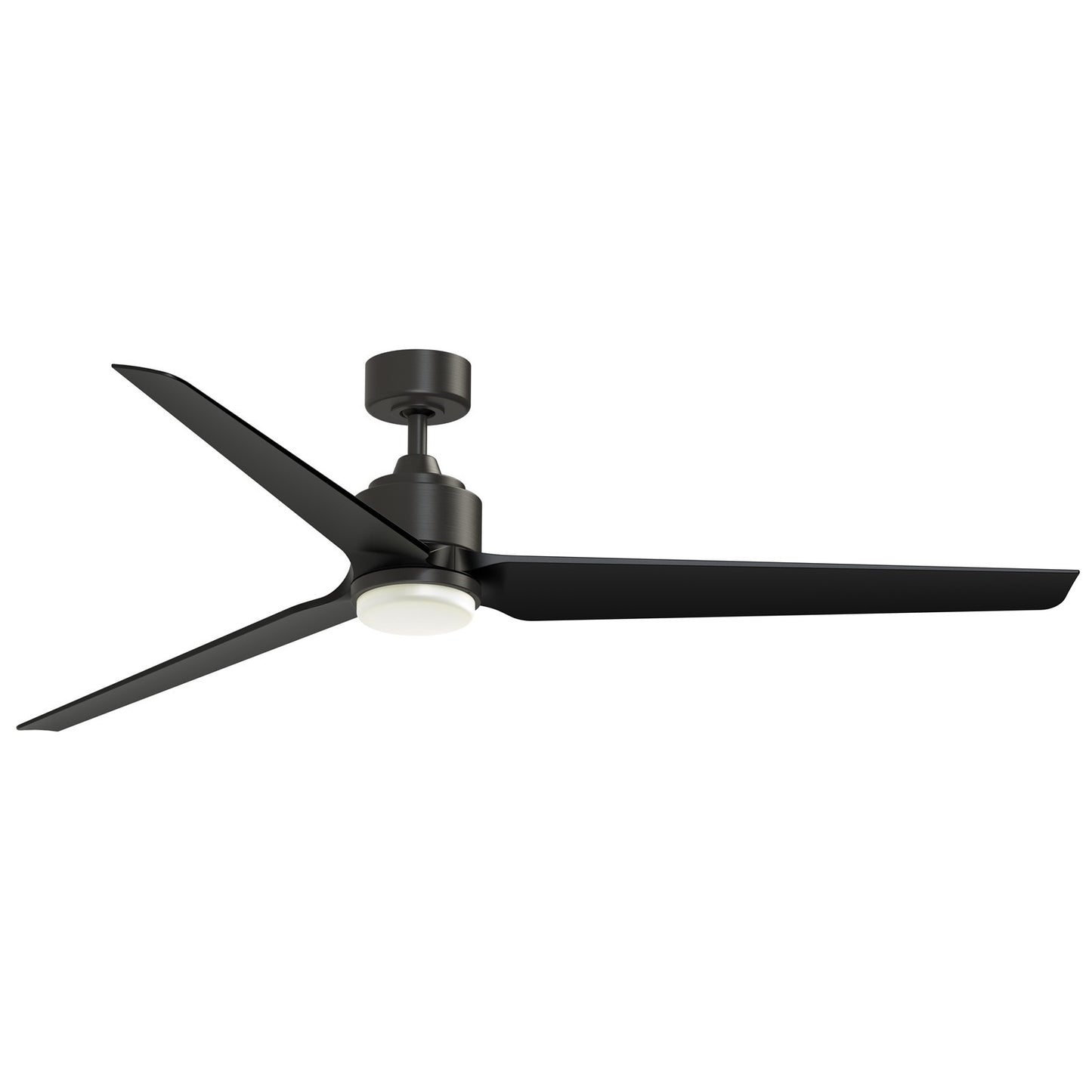 Fanimation TriAire Custom 72in 3-Blade Smart Ceiling Fan with LED Light | Brushed Satin Brass and Dark Walnut Composite | Model FPD8515DZW-72BLW-LK