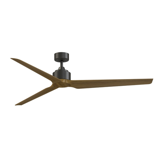 Fanimation TriAire Custom 72in 3-Blade Smart Ceiling Fan | Dark Bronze and Koa Composite Blades | Indoor & Outdoor Wet Rated | Model FPD8515DZW-72KW