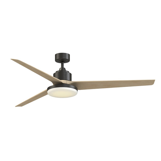 Fanimation TriAire Custom 72in 1-Light Ceiling Fan | Modern Dark Bronze and Natural Composite Blades | Living Room | Model FPD8515DZW-72NW-12LK
