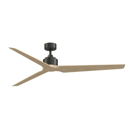 Fanimation TriAire Custom 72in 3-Blade Smart Ceiling Fan | Dark Bronze and Natural Composite Blades | Indoor & Outdoor Wet | Model FPD8515DZW-72NW