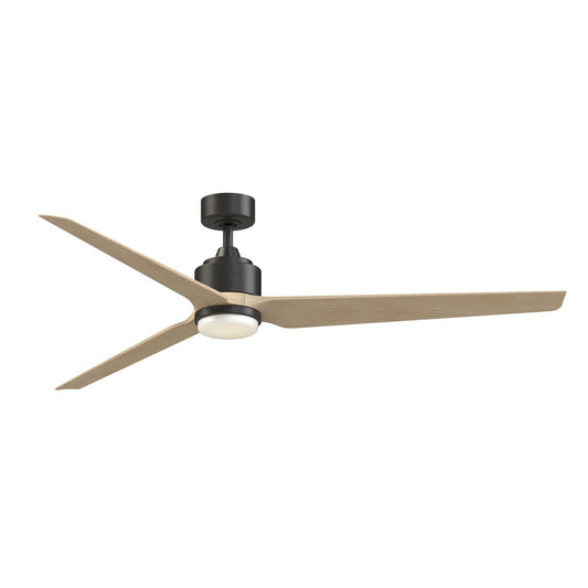 Fanimation TriAire Custom 72in 1-Light Ceiling Fan | Modern Dark Bronze and Natural Composite Blades | Living Room | Model FPD8515DZW-72NW-LK