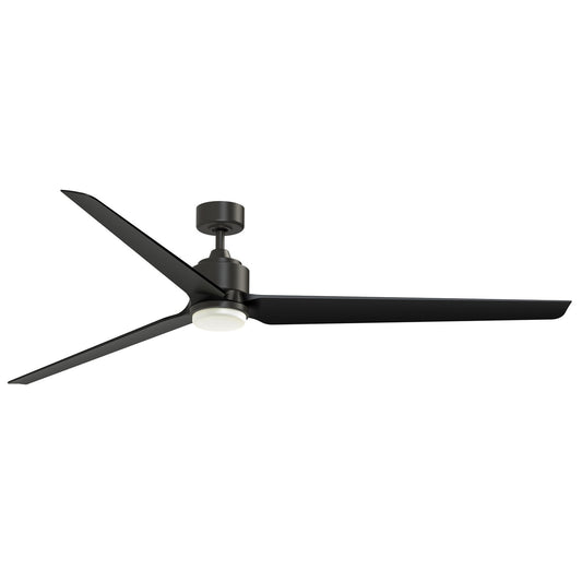 Fanimation TriAire Custom 84in 3-Light Ceiling Fan | Modern Dark Bronze and Black Composite Blades | Covered Patio | Model FPD8515DZW-84BLW-LK